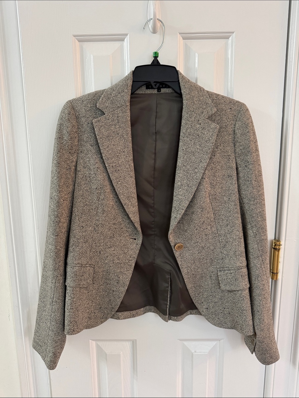 Theory Women's Gray Tweed Blazer Jacket - Classic Tailored Style 4